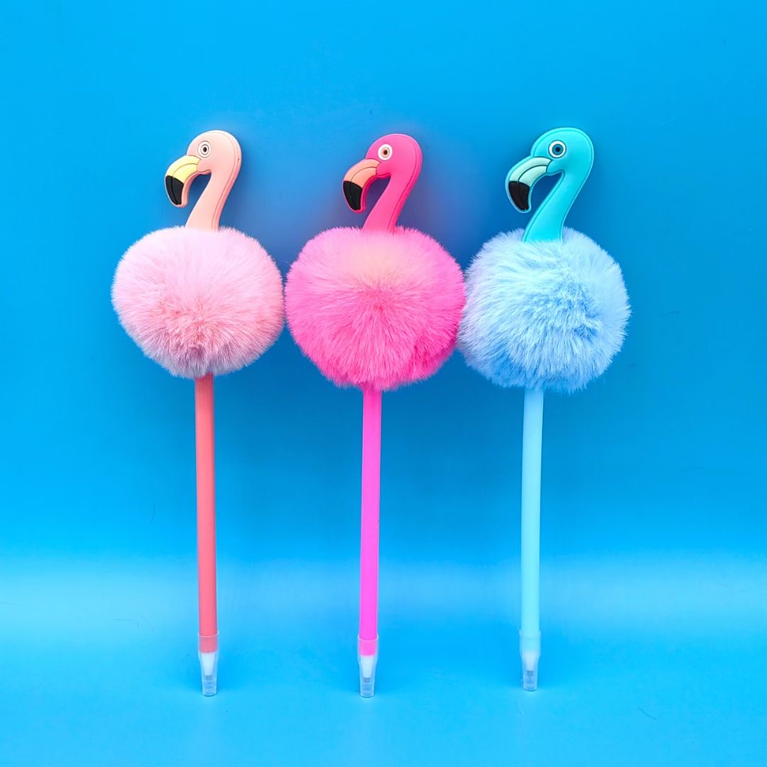 FLAMINGOS POMPOM PEN